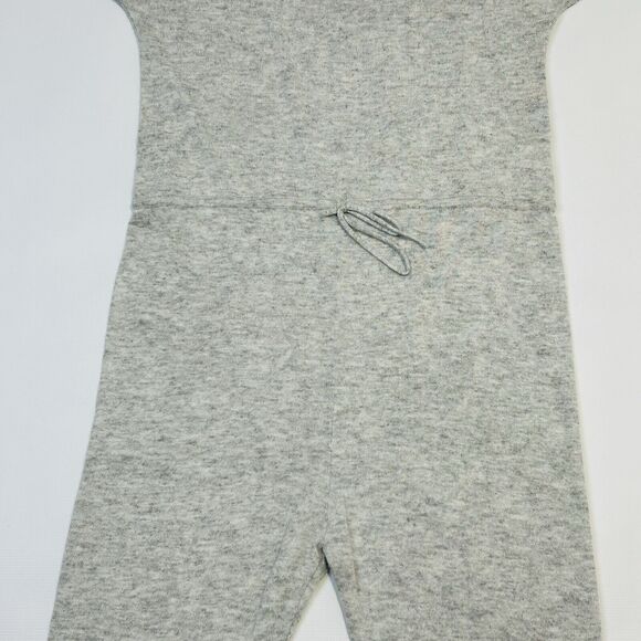 Callahan Short Sleeve Jumpsuit Womens Medium Gray Wool Angora Blend Knit V Back - Picture 5 of 14